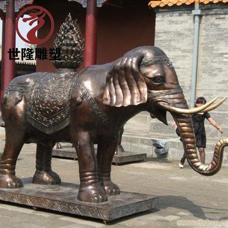 铸铜大象商场门口摆件 园林动物铜母子象 公园动物铜雕塑
