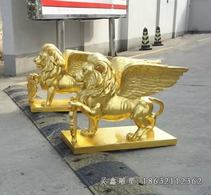 飞狮动物校园铜雕