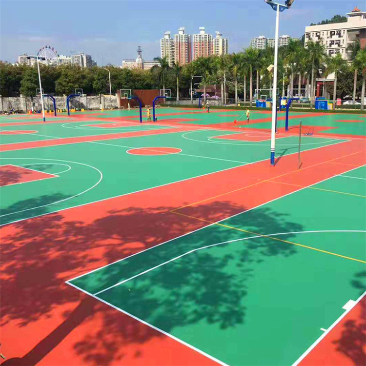 硅pu篮球场塑胶篮球场地胶全国上门施工丙稀酸硅pu球场地坪