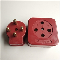 32A工业插座 三相四线32A插头插座 圆孔红色