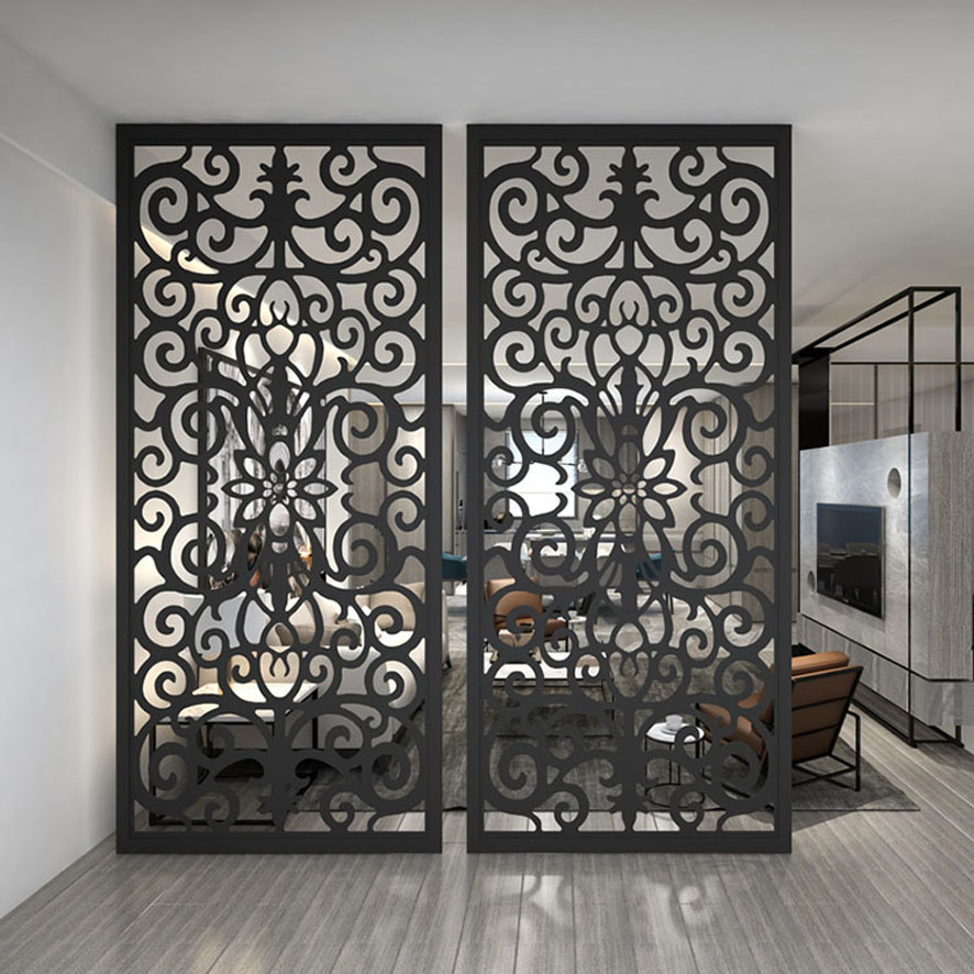 不锈钢屏风隔断定制 氟碳漆哑光 激光镂空屏风隔断