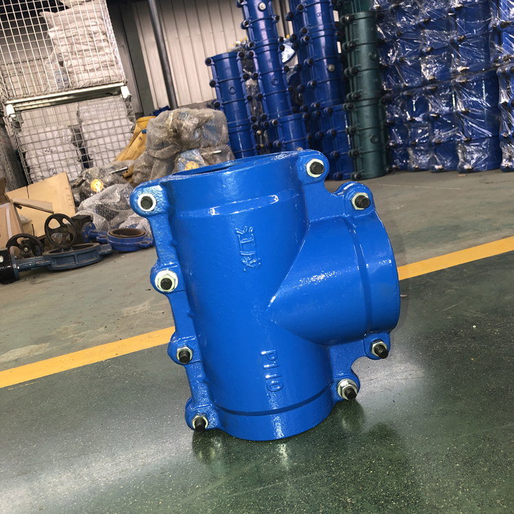 pp三通抱箍三通dn60三通接头江皓阀门1米长加长堵漏直管