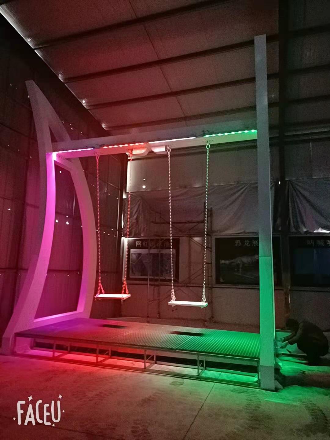 网红水幕秋千水循环不湿身秋千