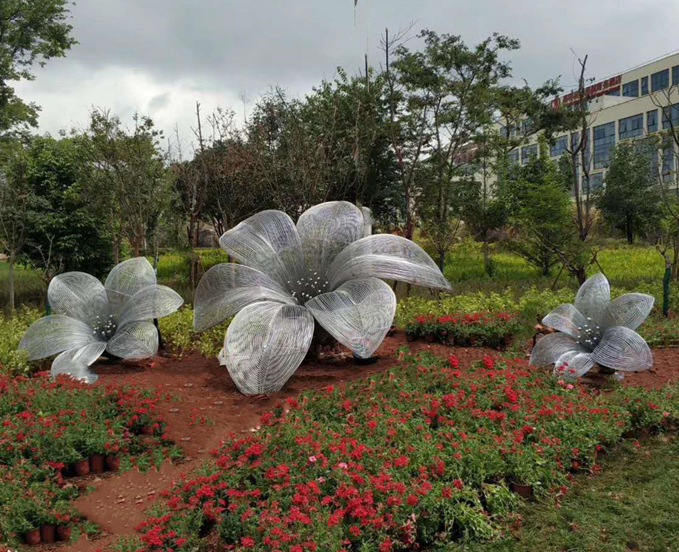 东方韵艺术雕塑不锈钢镂空花造型雕塑各种景观装饰