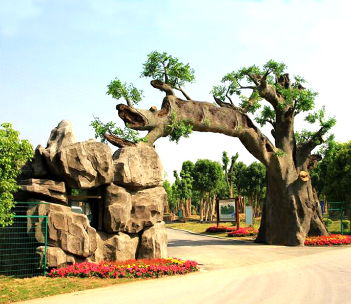 扬州假树大门的材质和做法