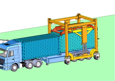 集裝箱翻運車集裝貨櫃吊運裝卸設備