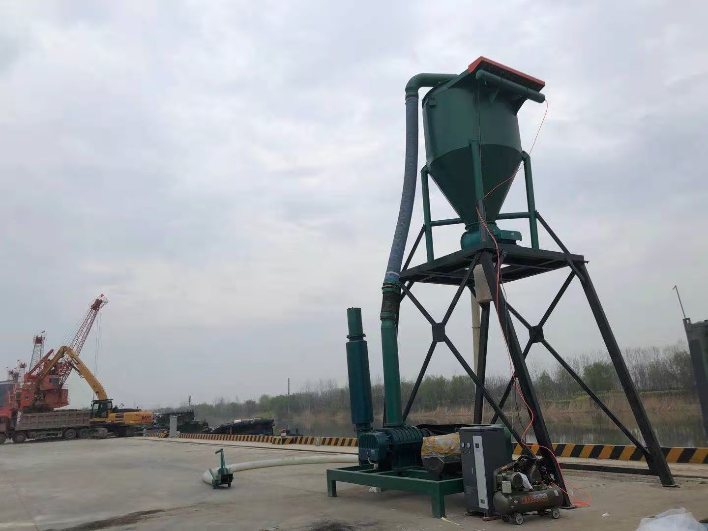 三通卸料水泥灰气力吸灰机facai石材粉气力输送机