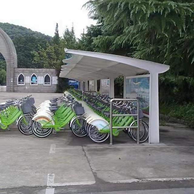 膜结构停车棚电动车棚自行车棚景观棚张拉膜雨棚户外停车棚