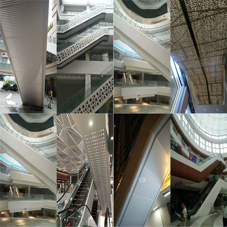 包边冲孔电梯铝单板 楼梯扶手铝板雕刻新中式 围栏冲孔铝板栏杆