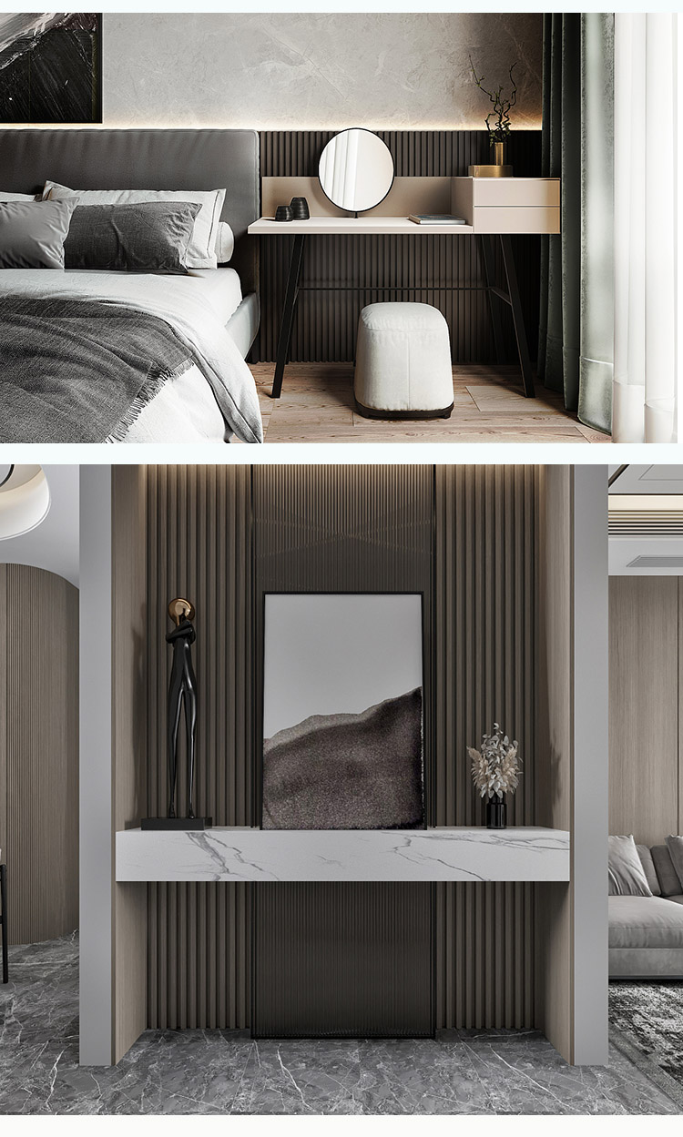 生态木格栅电视背景墙160高槽长城板竹木纤维护墙板墙裙绿可木吊顶