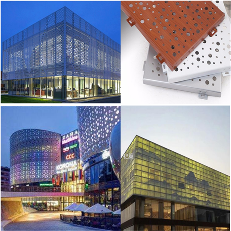 金色穿孔铝板孔型定制方孔圆孔铝板冲孔板