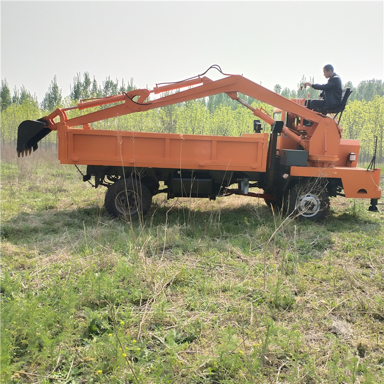 轮式随车挖 10吨车载是农用挖掘机 挖沙拉土装卸一体随车挖厂家