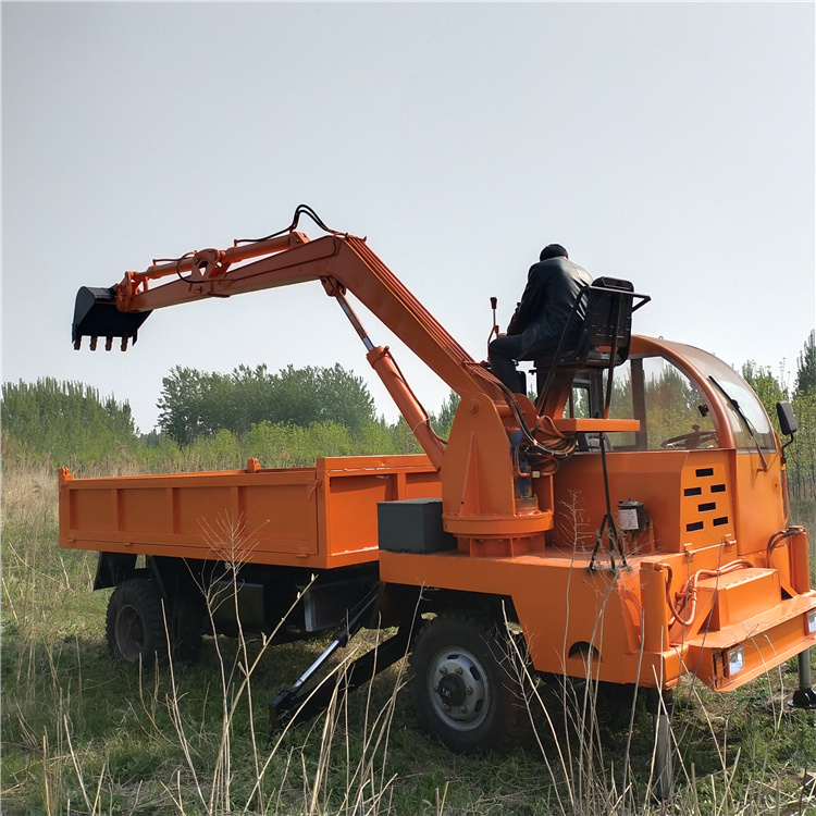 挖沙*自卸车 10吨车载是农用挖掘机 液压轮式农用随车挖厂家