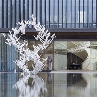 不锈钢飞鸟雕塑，鸟群雕塑加工厂家