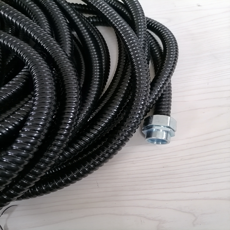 黑色阻燃包塑护线管 热镀锌钢带管连接1寸箱式外丝牙螺纹接头