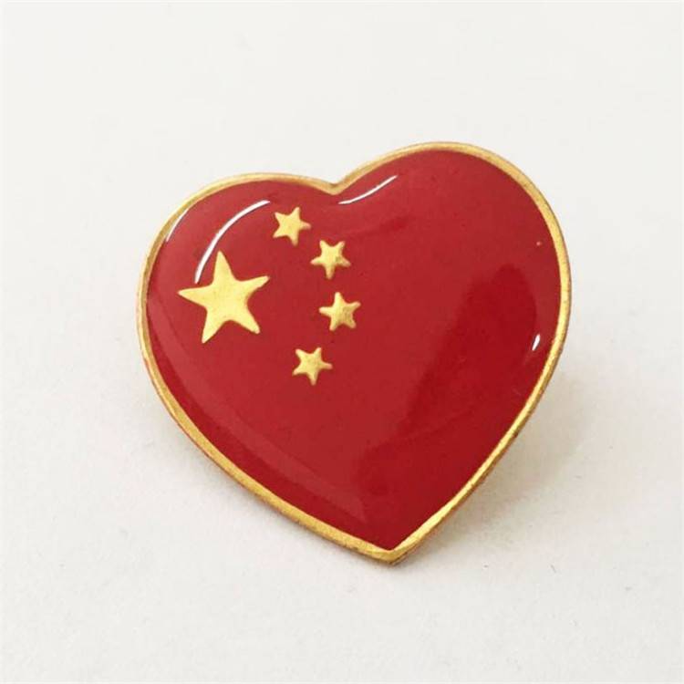 金属爱心徽章红心型徽章烤漆滴胶徽章订做周年纪念章