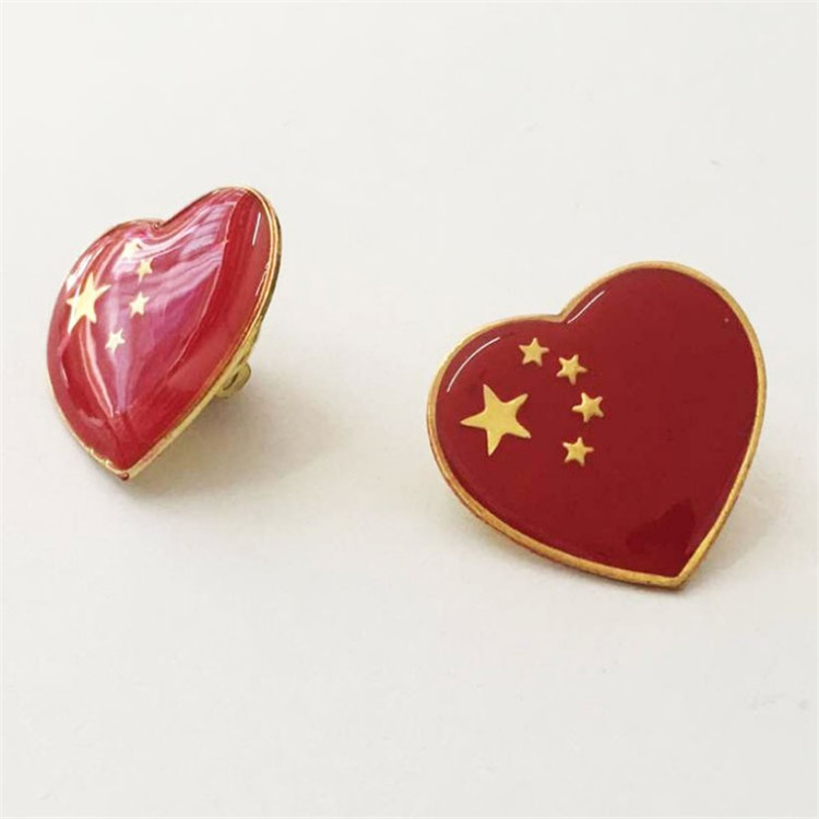 金属爱心徽章红心型徽章烤漆滴胶徽章订做周年纪念章