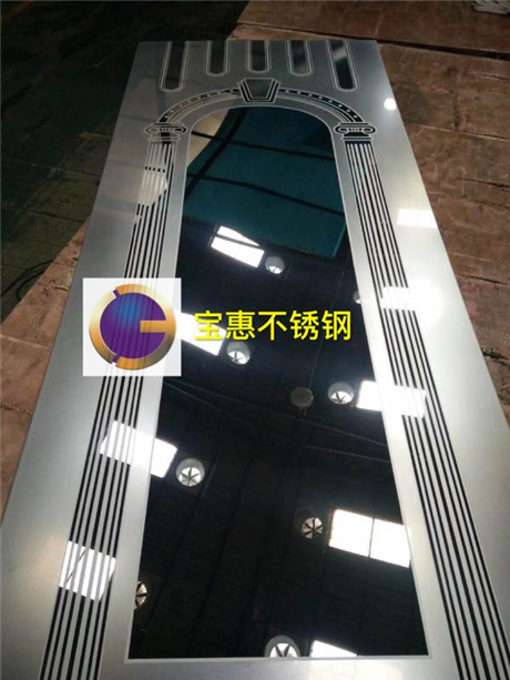 鏡面黑鈦蝕刻電梯裝飾板 局部蝕刻黑鐐電梯裝潢板