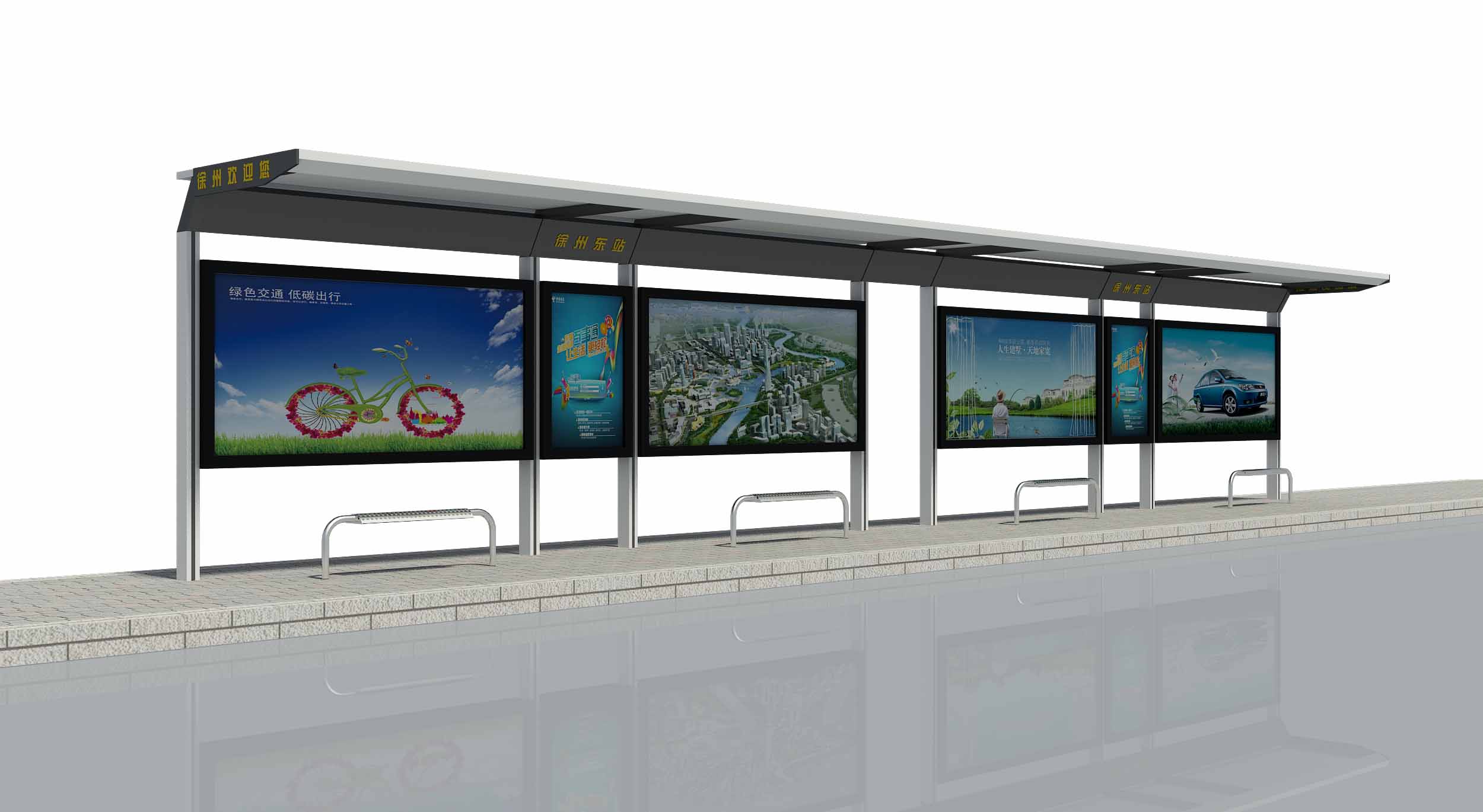 江苏灯箱直销-不锈钢公交站台牌-宣传栏制造公交站牌
