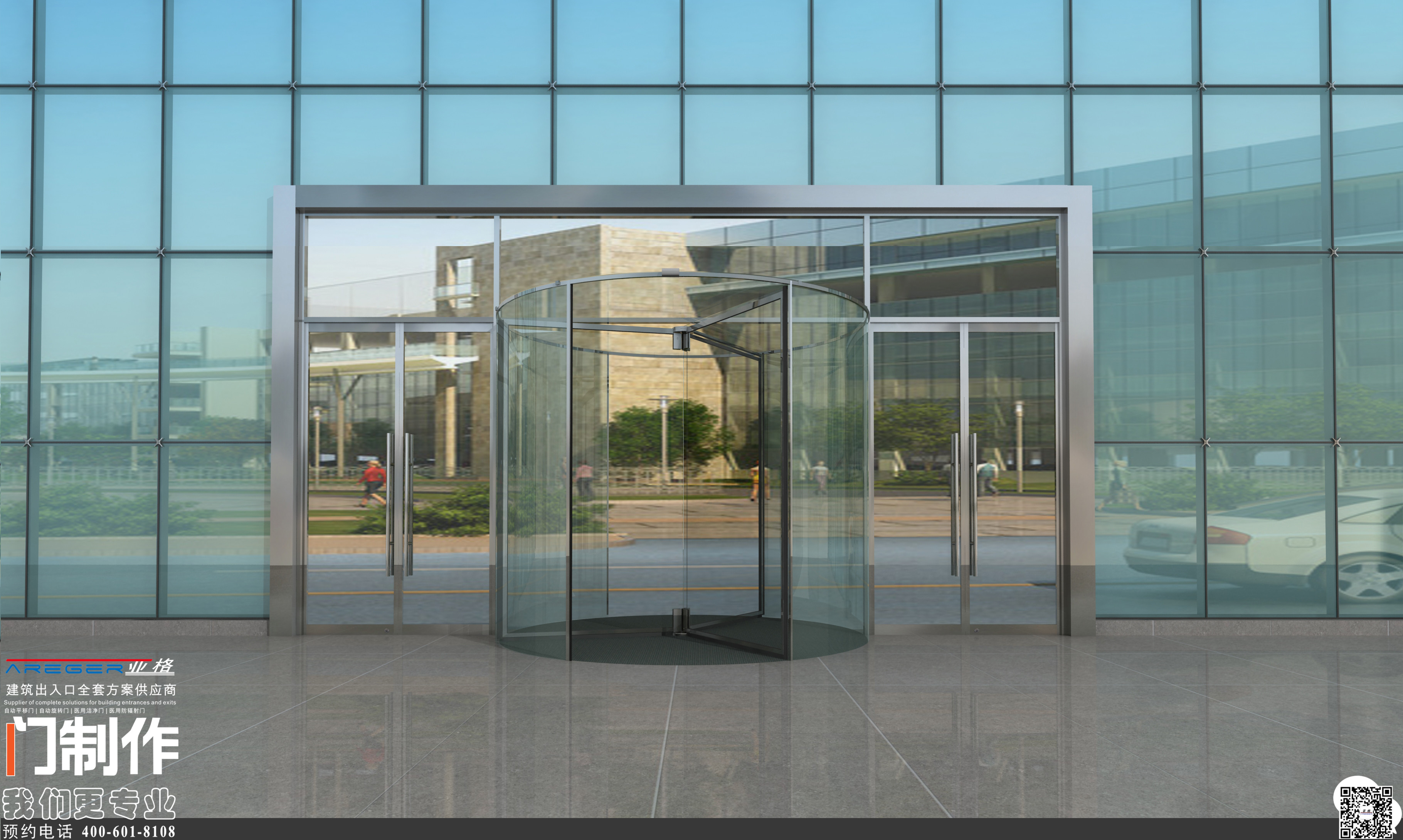 西安酒店水晶旋转门亚格厂家设计定制