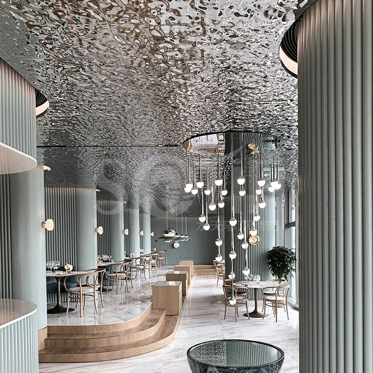 水波纹不锈钢板3d立体蜂窝镜面水波纹不锈钢板天花装饰水波纹