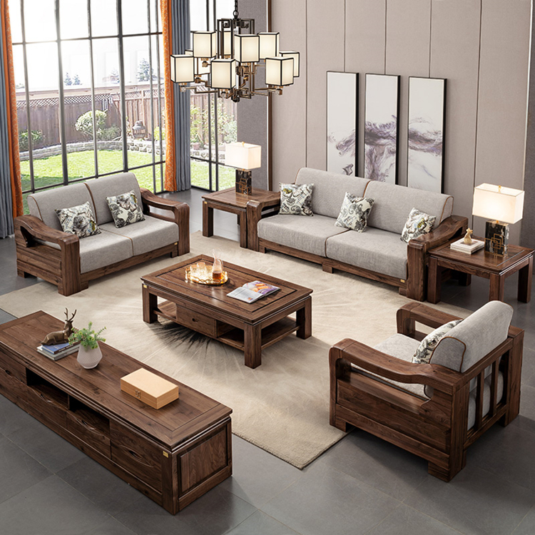 实木沙发家庭组合套装客厅家具中式全屋定制