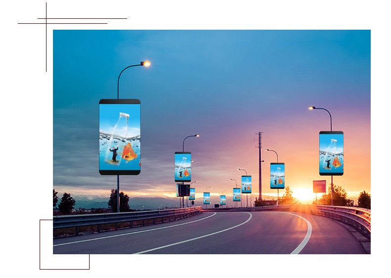 led路灯显示屏p3户外led灯杆屏定制p4智慧灯杆led显示屏