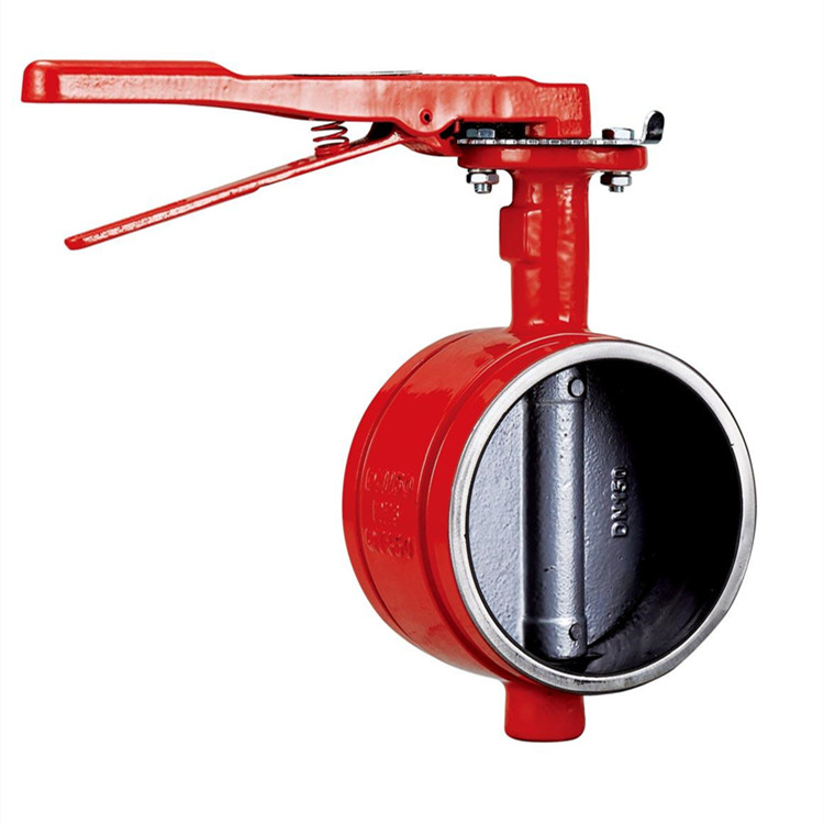 消防沟槽蝶阀d81x-10 手柄对夹消防沟槽蝶阀 衬胶软密封沟槽蝶阀