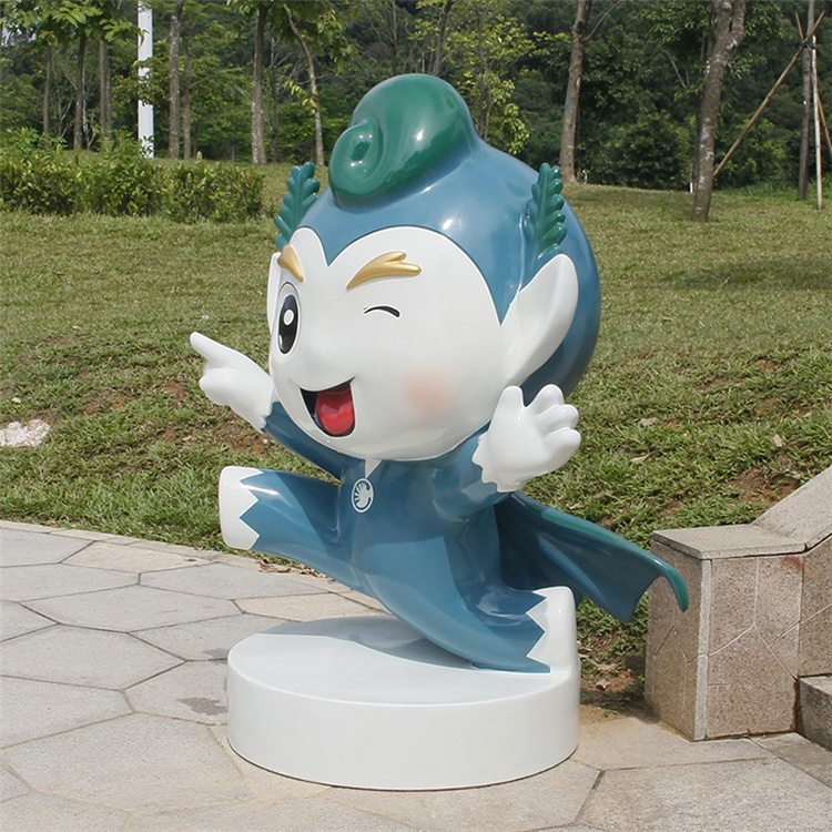 茂名校园卡通人物雕塑 跑步小男孩公仔雕塑摆件