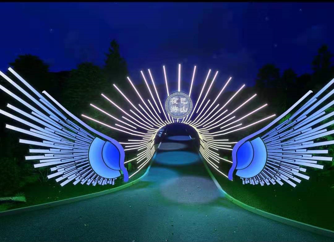 led七彩互动发光翅膀厂家互动装置