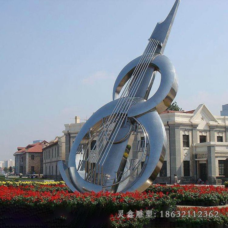 小提琴不锈钢乐器雕塑
