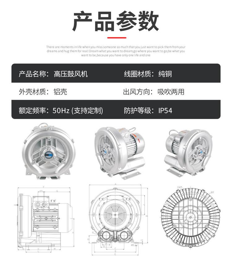 全风RB-81D-3吹干机高压风机 7.5KW吸料上料机气泵 