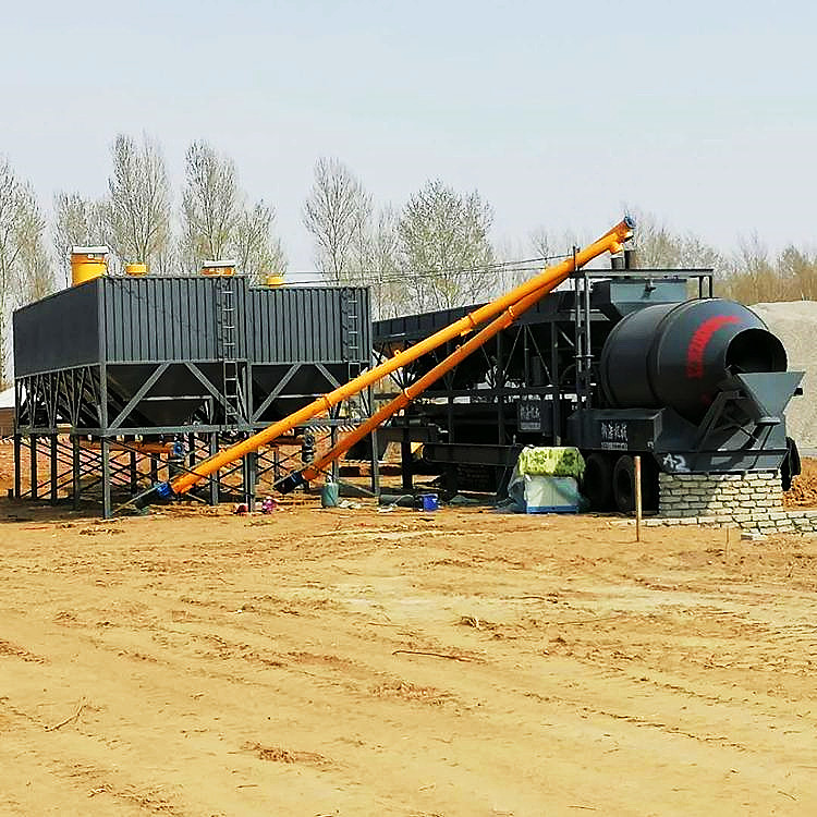 移动混凝土搅拌站滚筒强制式免基础全自动配料一方两方拌合站