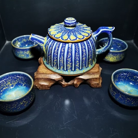 河南钧瓷茶具茶道茶具美林钧瓷汝窑茶具中式