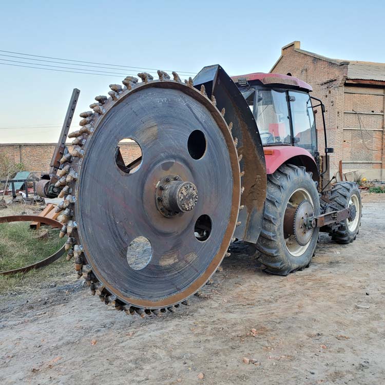 田地里埋电缆线用的开沟机 大型链条式开沟机 明茂ma460旋转圆盘式