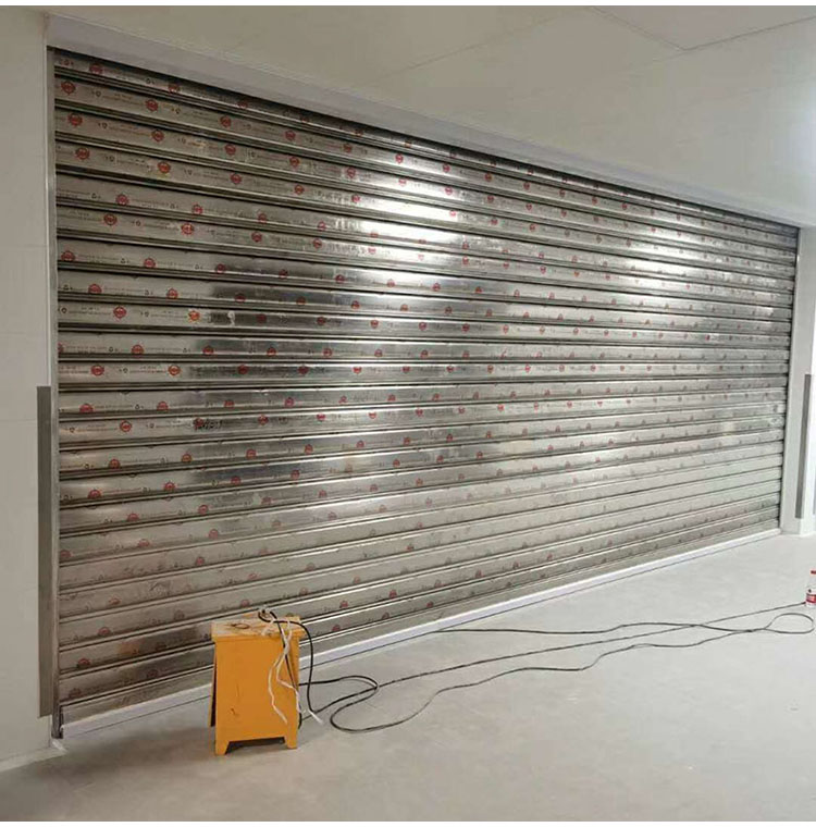 流花不锈钢卷闸门304双层不锈钢抗风卷闸门钢制不锈钢防火卷帘门