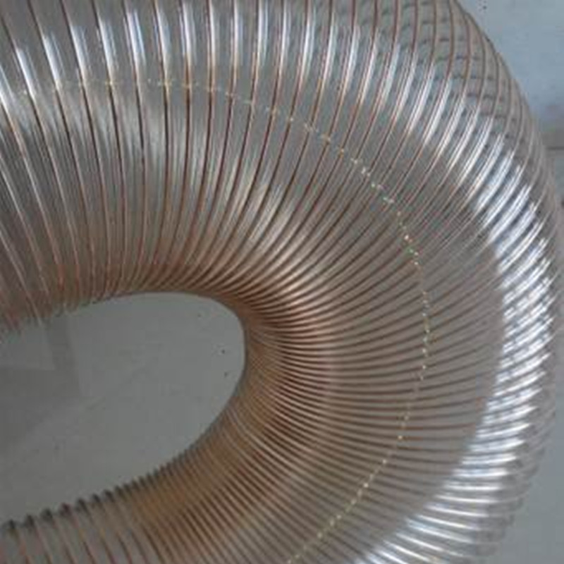 pu钢丝软管镀铜钢丝风管耐尘pu钢丝风管厂家