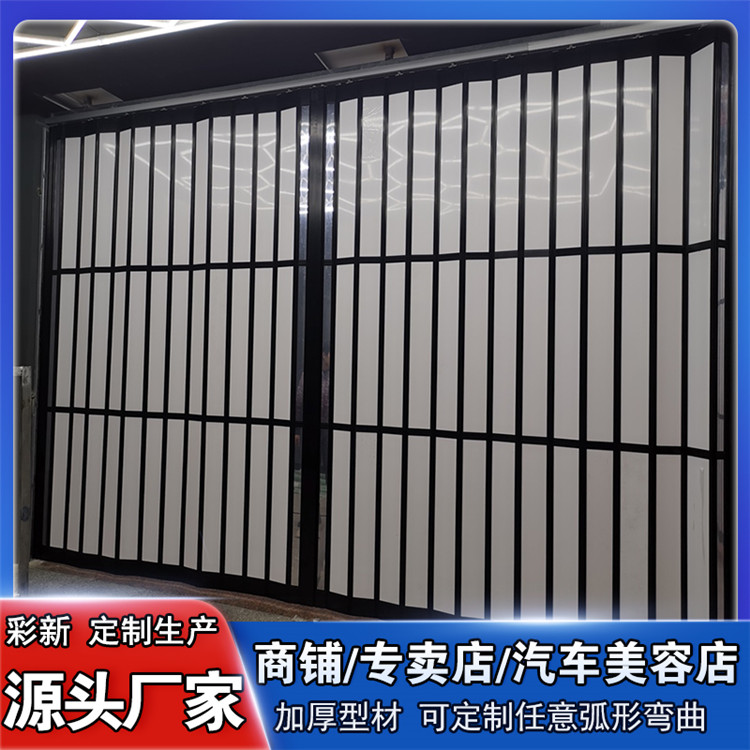 吊轨百叶折叠门 洗车房隔断折叠门 推拉铝合金门