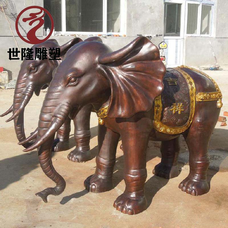 景区公园铜大象定制 铸铜动物雕塑 户外铜像摆件