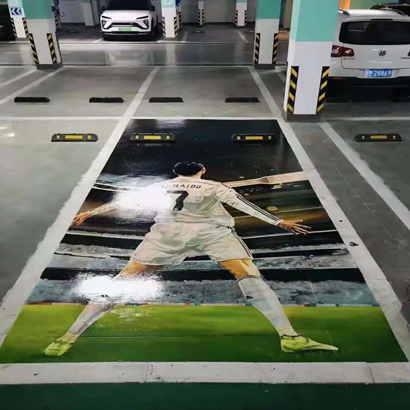车位涂鸦喷绘机 3d智车库公园大型 全自动地面喷绘打印 涂鸦机器人