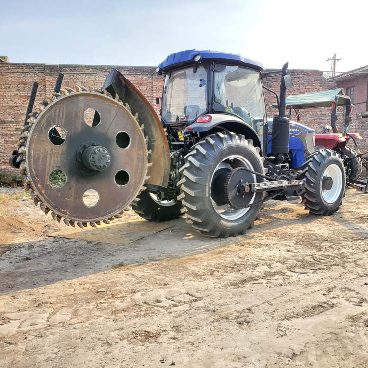 明茂供应 挖排水沟开沟机 乡村路面埋水管开沟机 大型四轮拖拉机牵引