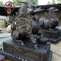 动物园纯铜麒麟雕塑 铸铜麒麟制作 世隆雕塑仿铜厂家