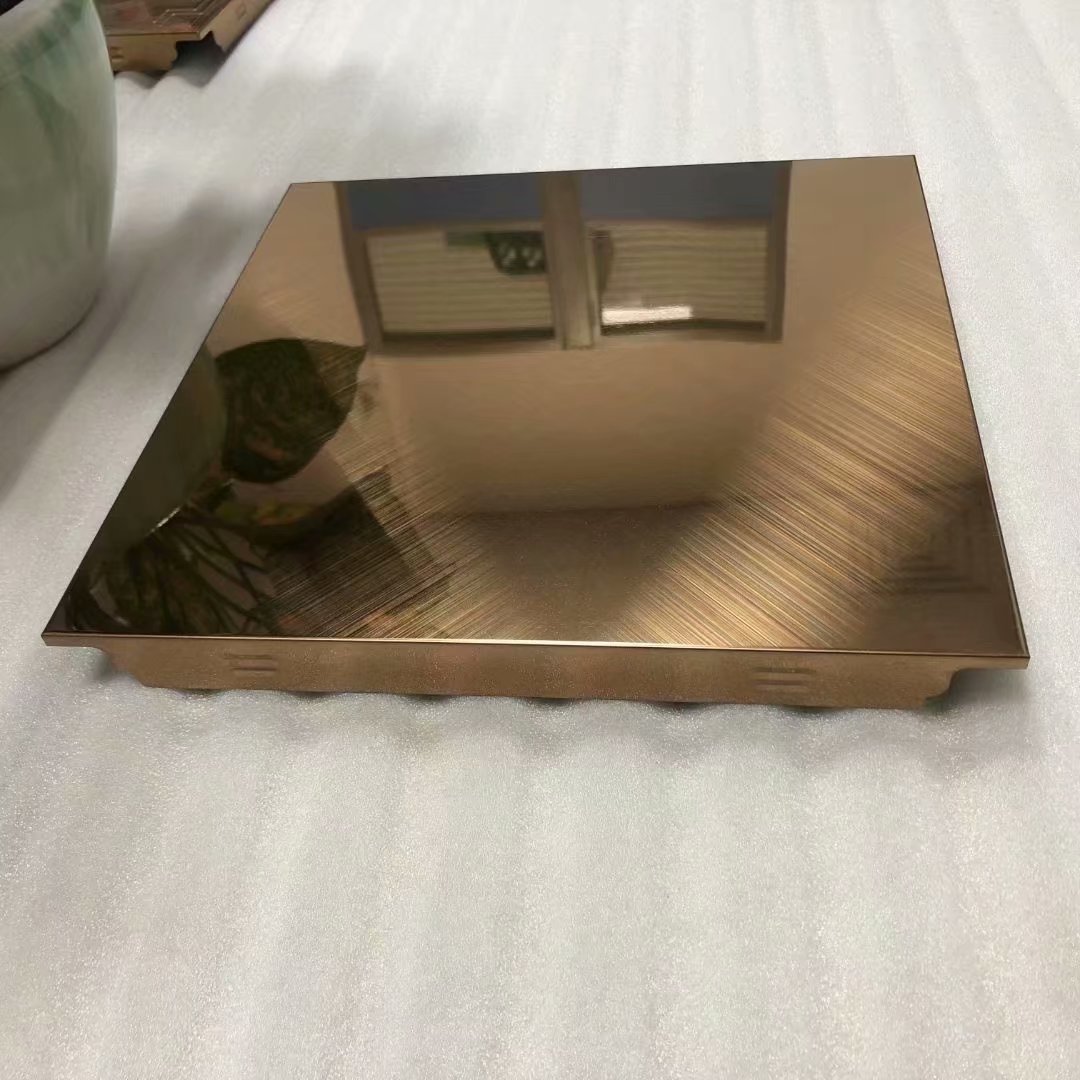 厂家定制8k镜面土黄金色板香槟金不锈钢彩板磨砂装饰板