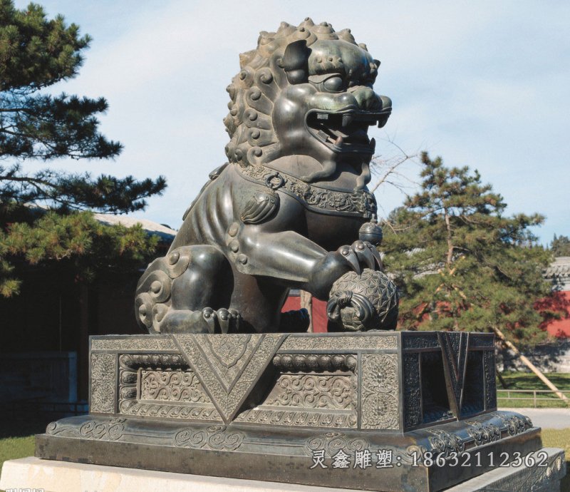 校园景观狮子铜雕