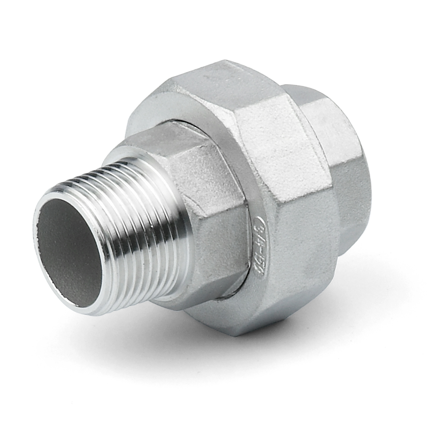 304不锈钢内外丝活接头 平面活接活结 内外牙油任油拧4分6分1寸2