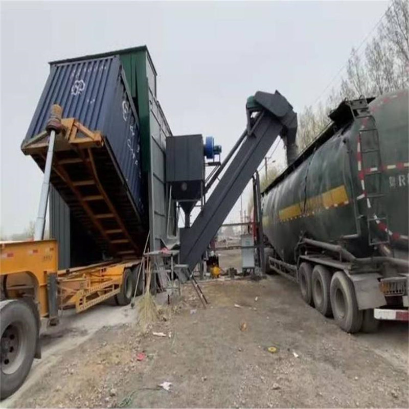 浙江礦粉集裝箱卸車輸送機 粉煤灰拆箱卸車機 水泥灰卸車輸送機