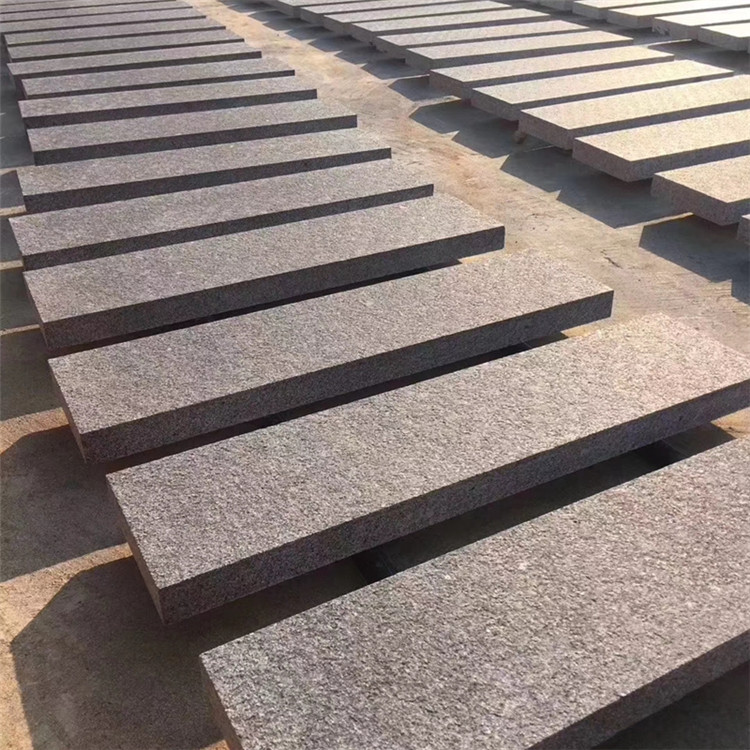 荔枝面花岗岩青石板雕刻大花芝麻黑石材定制机切面