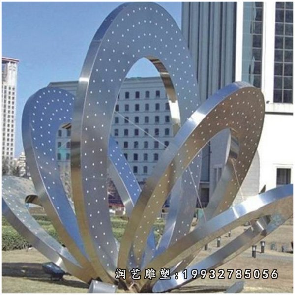 不锈钢抽象圆环广场雕塑