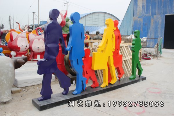 不锈钢购物人物商场雕塑