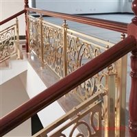 铜艺雕花楼梯定制 金溢升属制品 欧式铝艺护栏设计大图